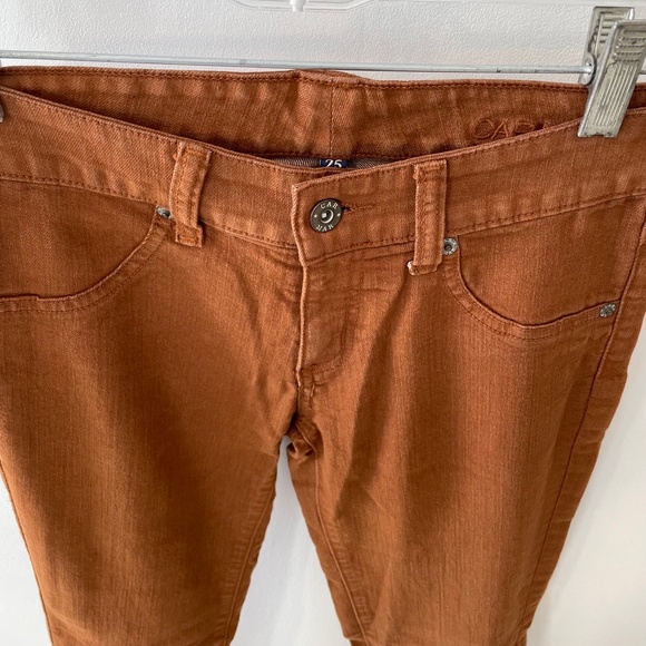 Skinny High Waist Carmar Jeans Brown Tan Copper - Picture 8 of 9